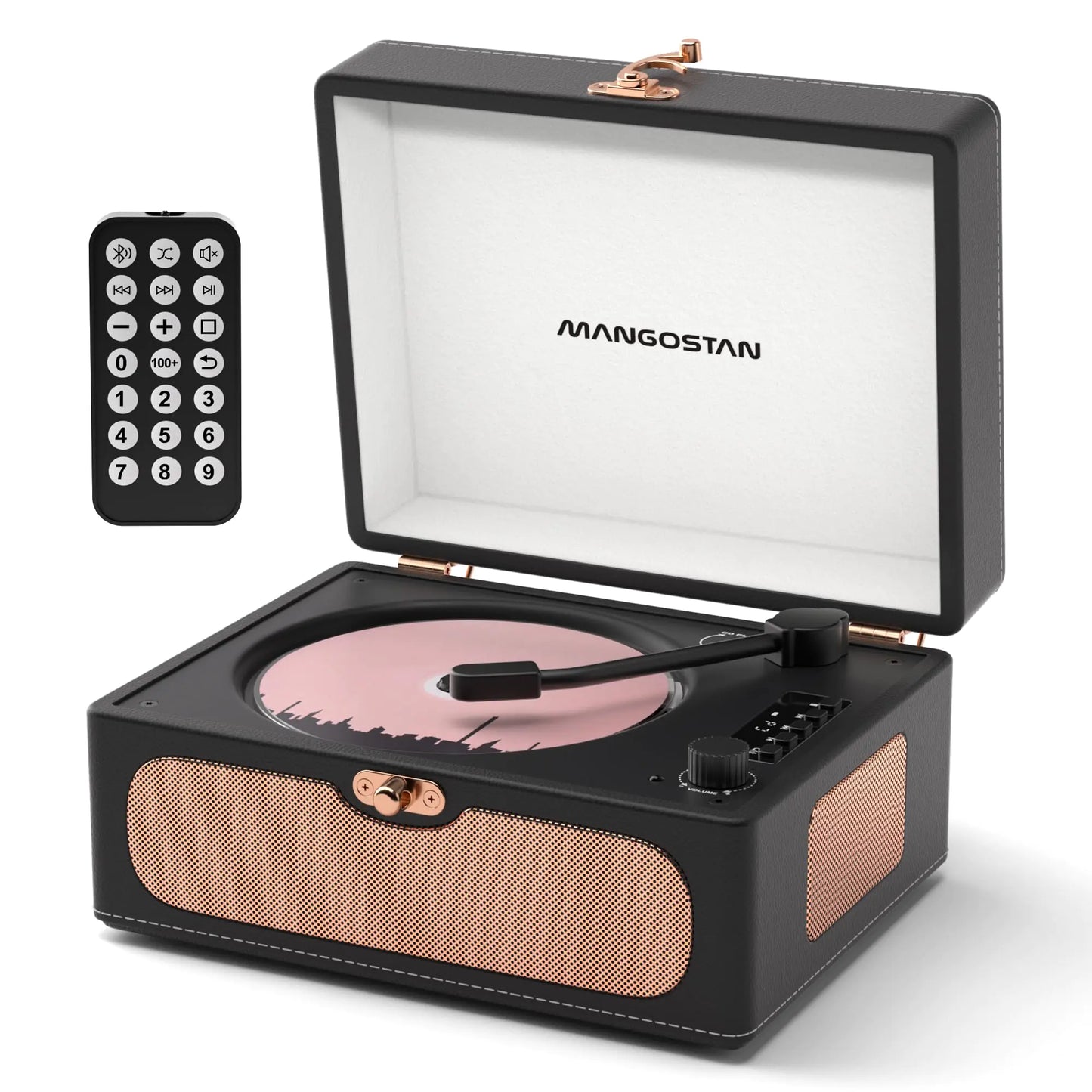 Turntable Style Black CD Player