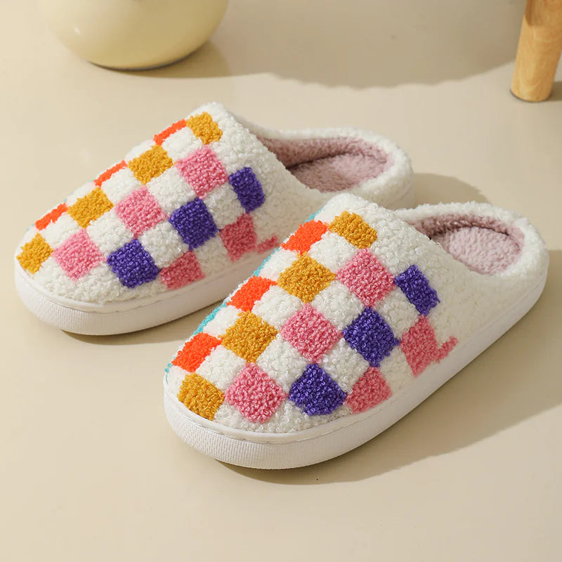 Colorful Checkerboard Slippers