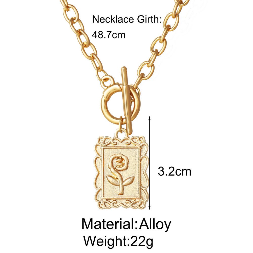 Floral Stamp Pendant Necklace