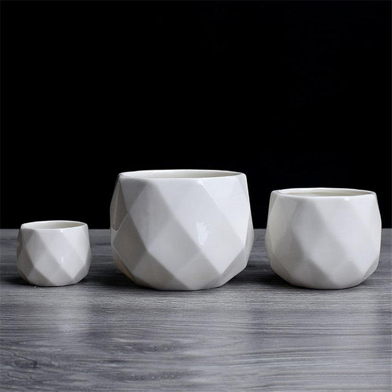 Ceramic Diamond Geometric Planter
