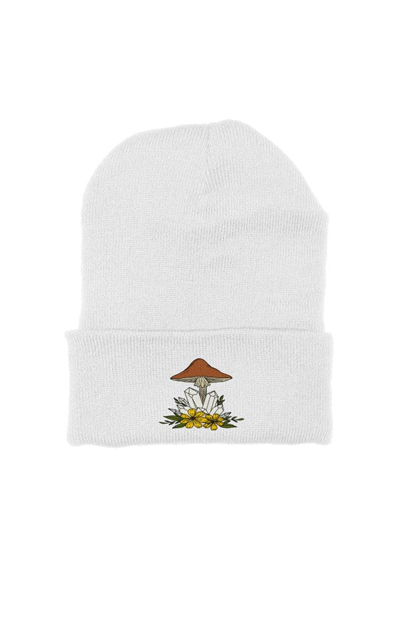 Mushroom de Fleur Embroidered Beanie