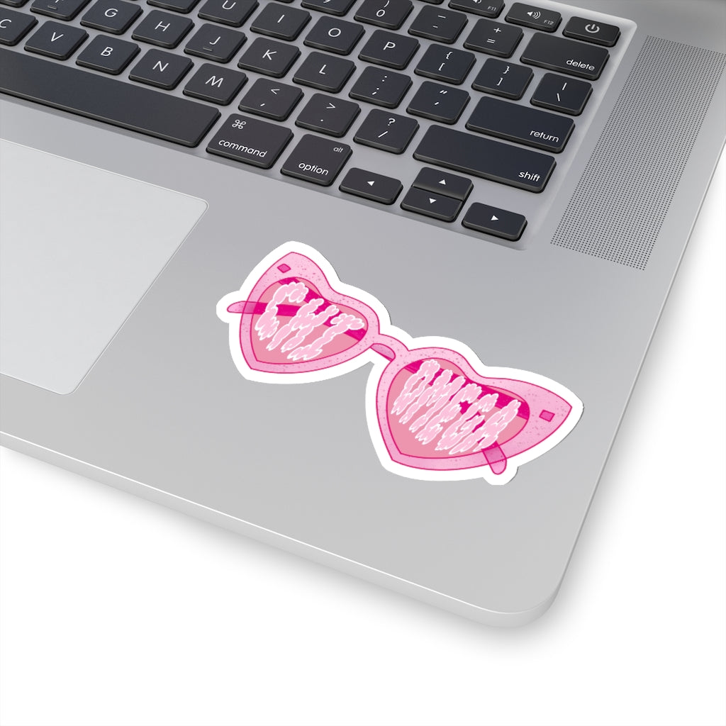 Sassy Pink Glasses Sorority Stickie