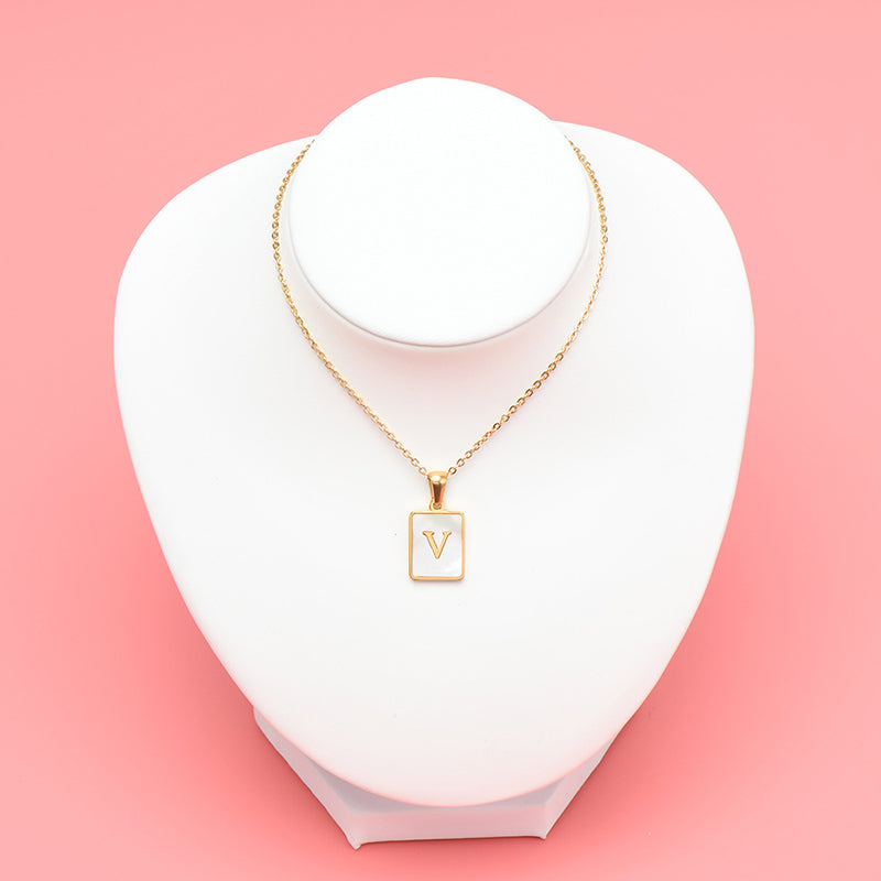 A-Z Milky Initials Chain Necklaces