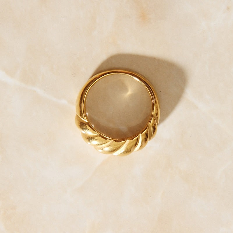 Large Gold Twist Ring