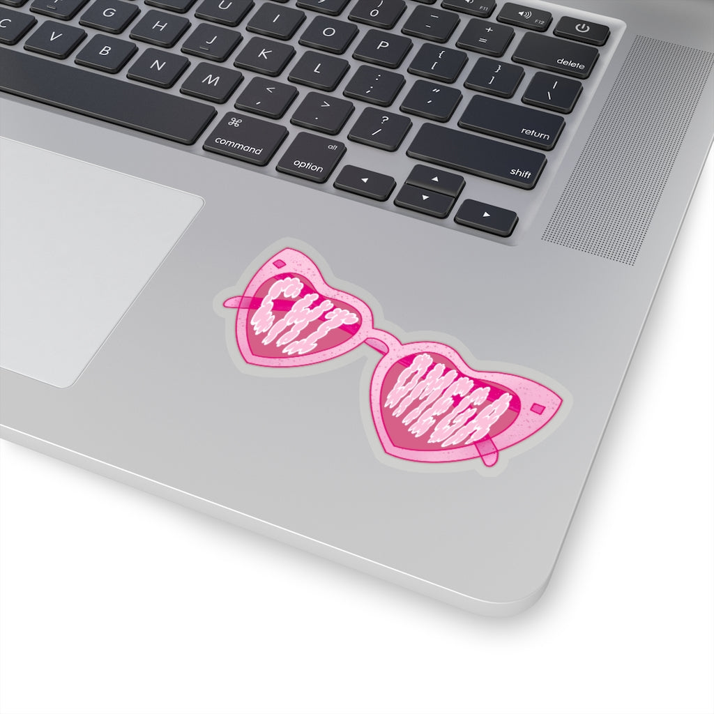Sassy Pink Glasses Sorority Stickie