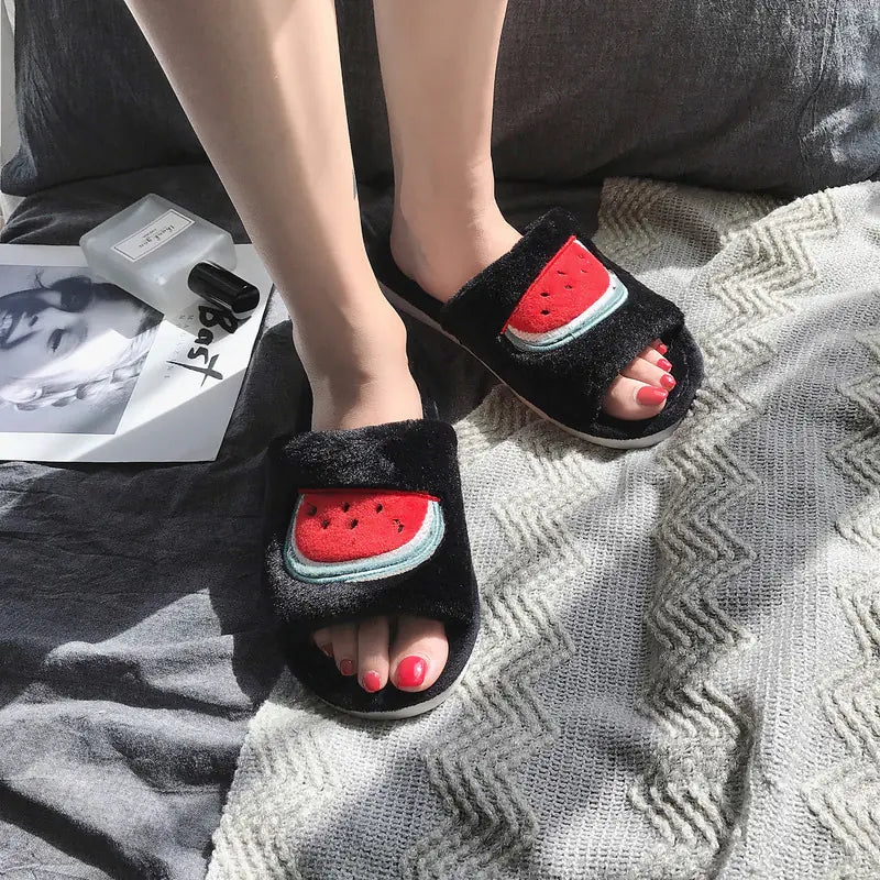 Fruit Plush Slippers