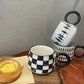 Vintage Black & White Ceramic Coffee Mug