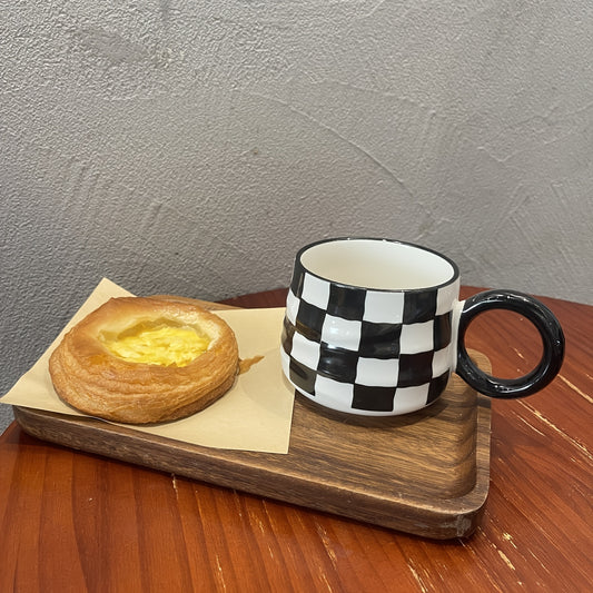 Vintage Black & White Ceramic Coffee Mug