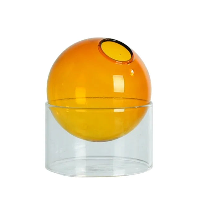 Colored Glass Orb Hydroponic Vase