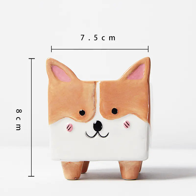 Corgi Ceramic Planter