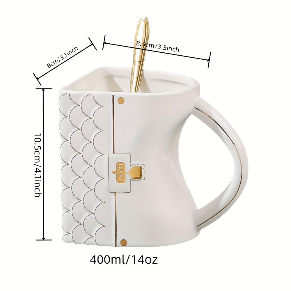 Handbag Ceramic Mug with Spoon