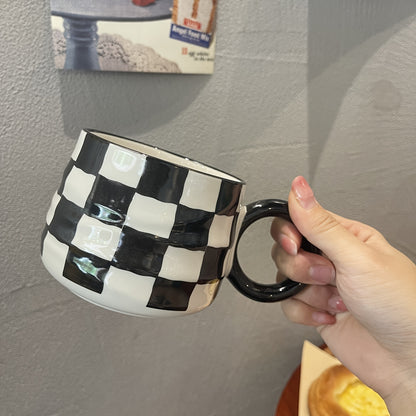 Vintage Black & White Ceramic Coffee Mug
