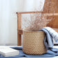 Retro Woven Bamboo-Style Cement Planter