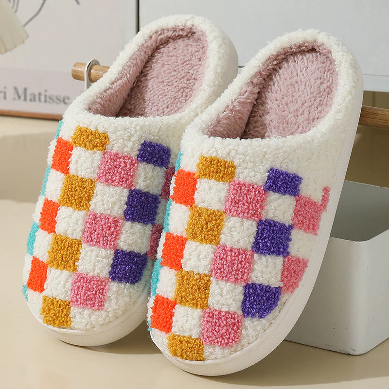 Colorful Checkerboard Slippers