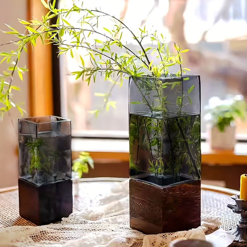 Modern Black Glass Acrylic Vase