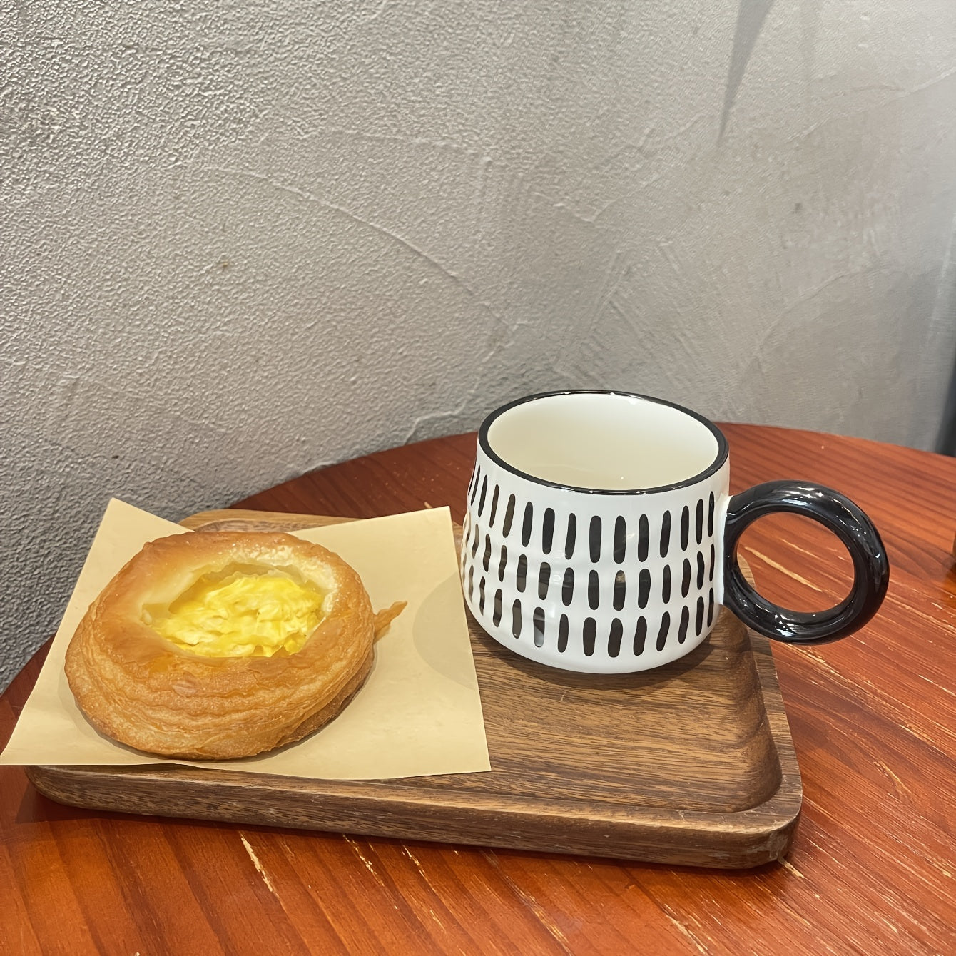 Vintage Black & White Ceramic Coffee Mug