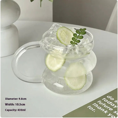Offset Bubbe Glass Cup