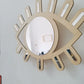 Wooden Eye-Shaped Wall Mirror