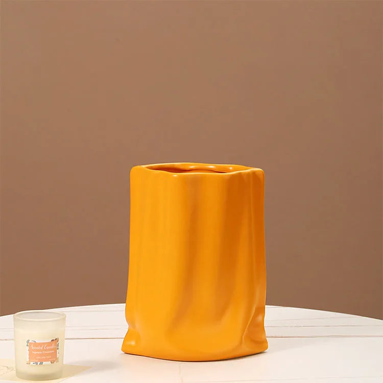 Colored Bag Ceramic Vases