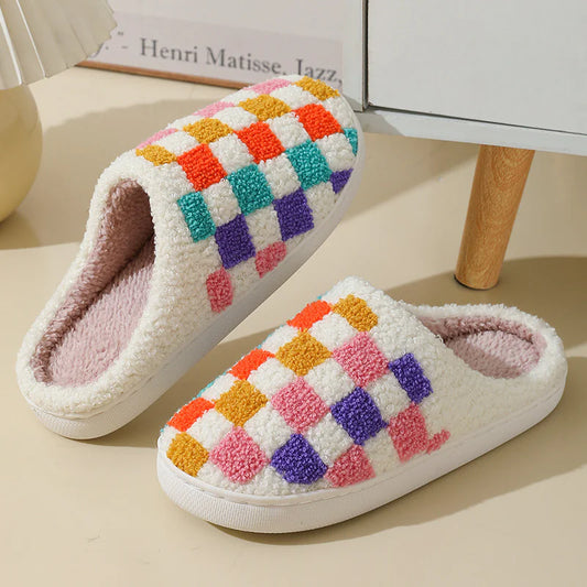Colorful Checkerboard Slippers