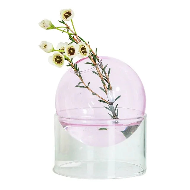 Colored Glass Orb Hydroponic Vase