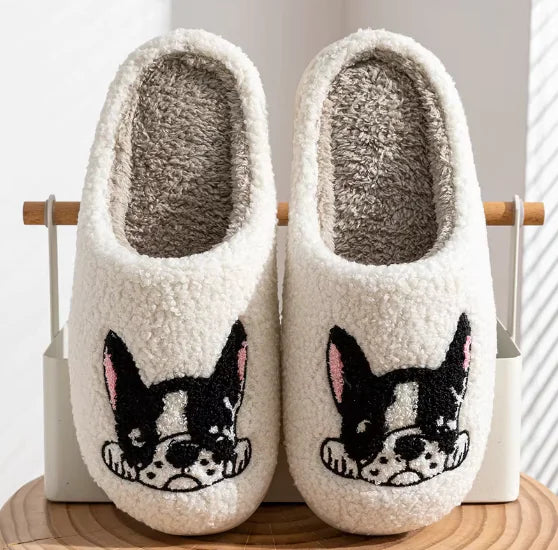 Bulldog Plush Slippers
