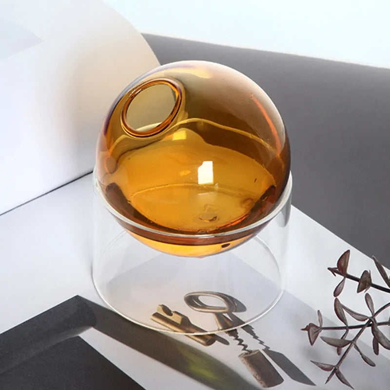 Colored Glass Orb Hydroponic Vase