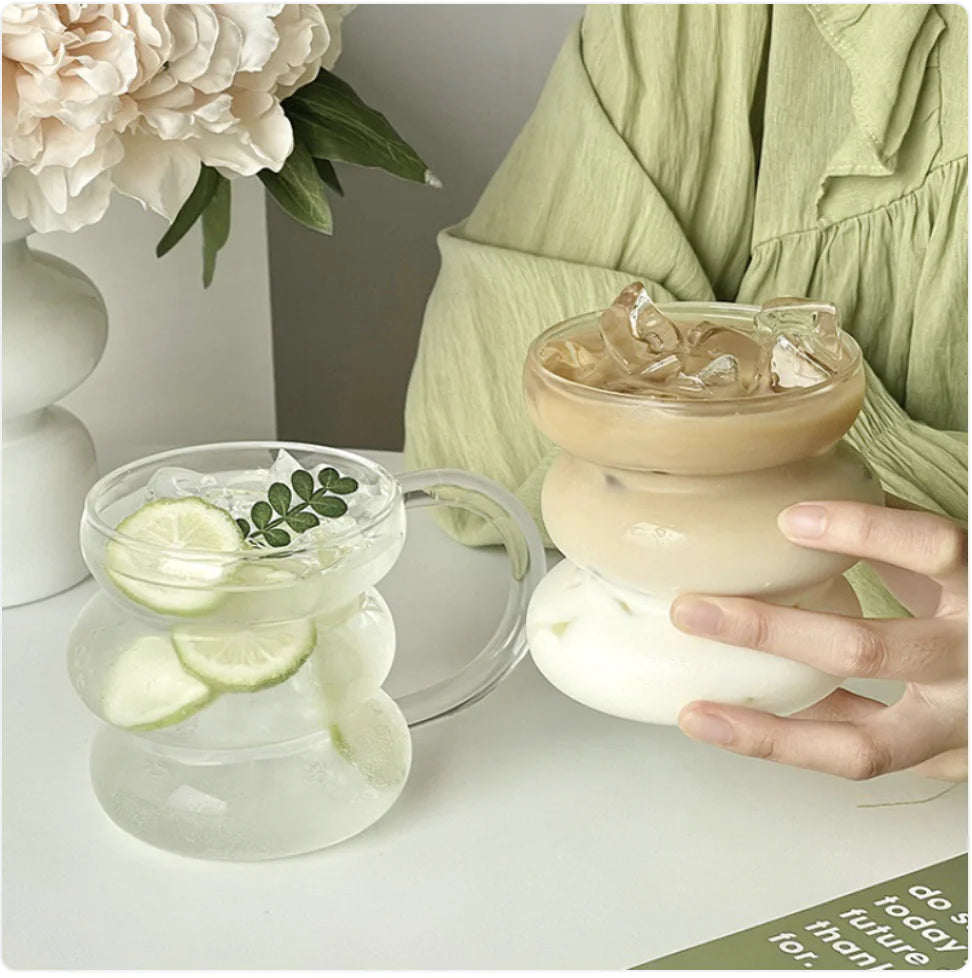 Offset Bubbe Glass Cup