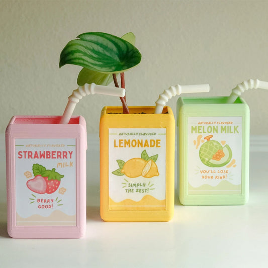 Vintage Juice Box Planters