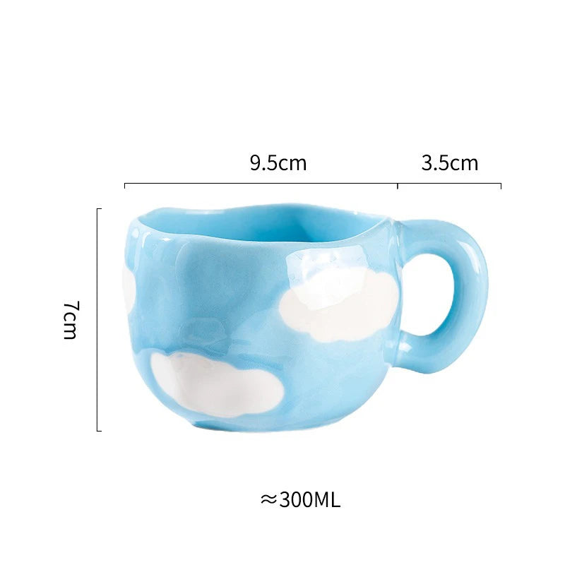Hand Pinched Irregular Ceramic Patterned Mugs
