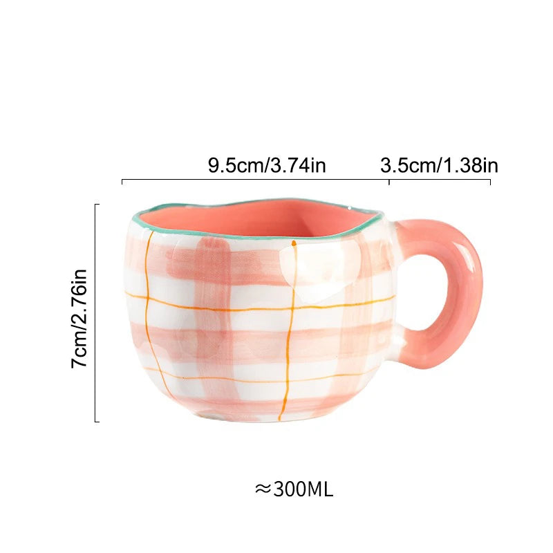 Hand Pinched Irregular Ceramic Patterned Mugs