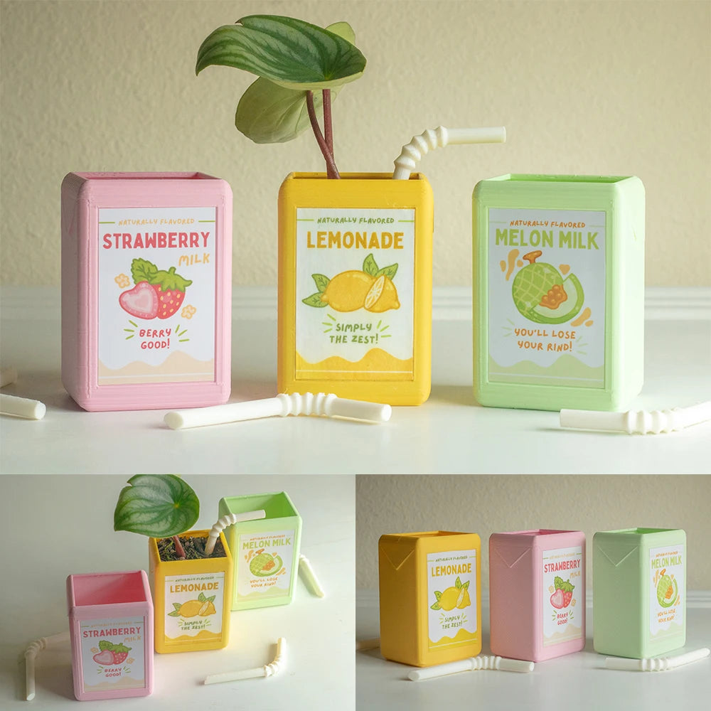 Vintage Juice Box Planters