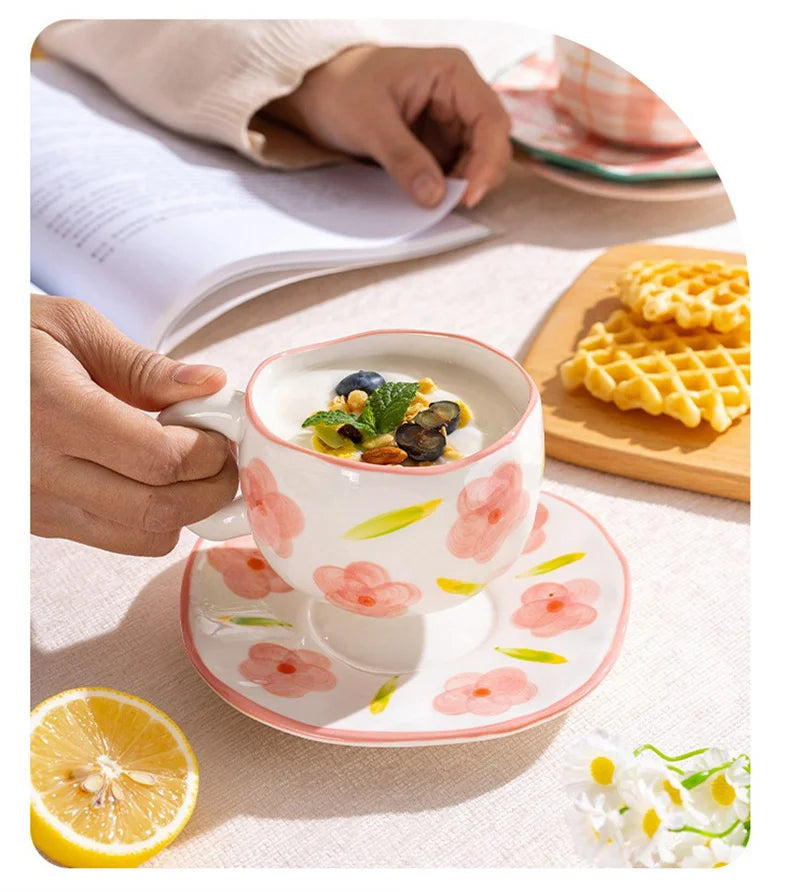 Hand Pinched Irregular Ceramic Patterned Mugs