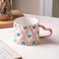 Ceramic Heart Pattern Mugs