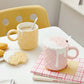 Ceramic Waffle Cone Mug With Lid & Spoon