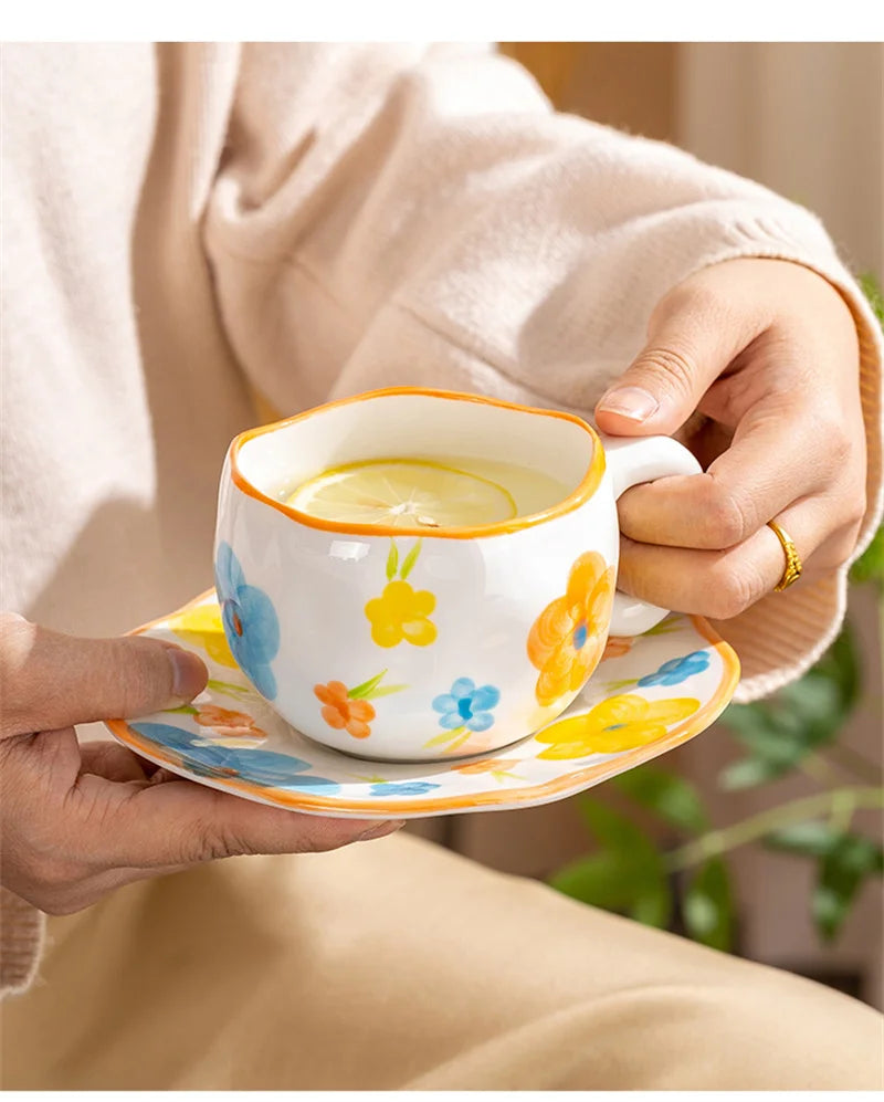 Hand Pinched Irregular Ceramic Patterned Mugs