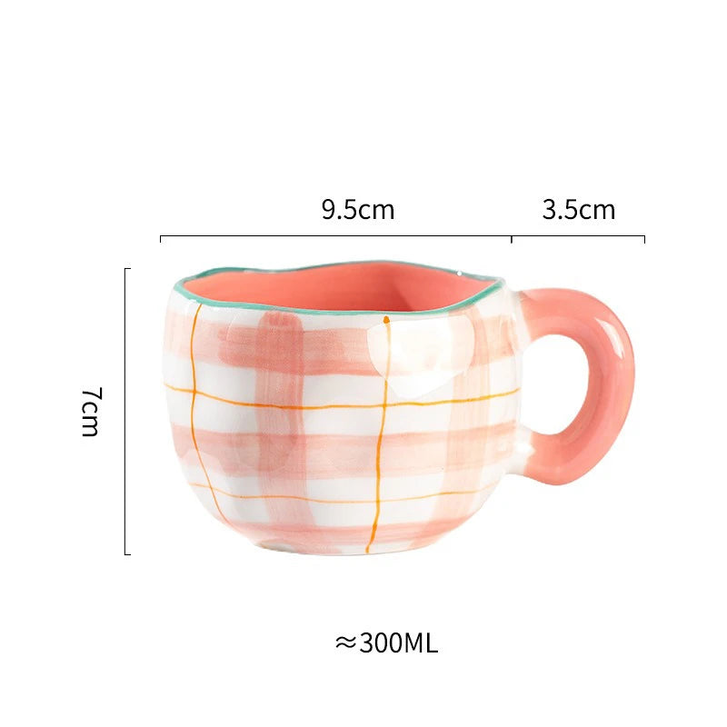 Hand Pinched Irregular Ceramic Patterned Mugs