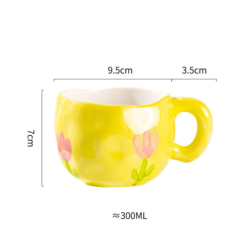 Hand Pinched Irregular Ceramic Patterned Mugs