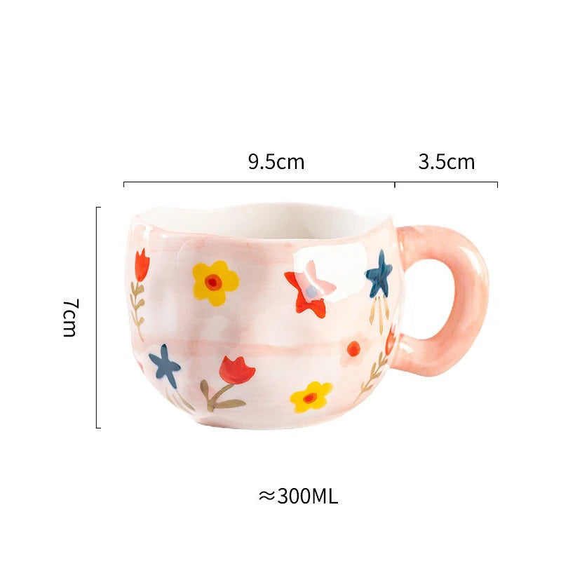 Hand Pinched Irregular Ceramic Patterned Mugs