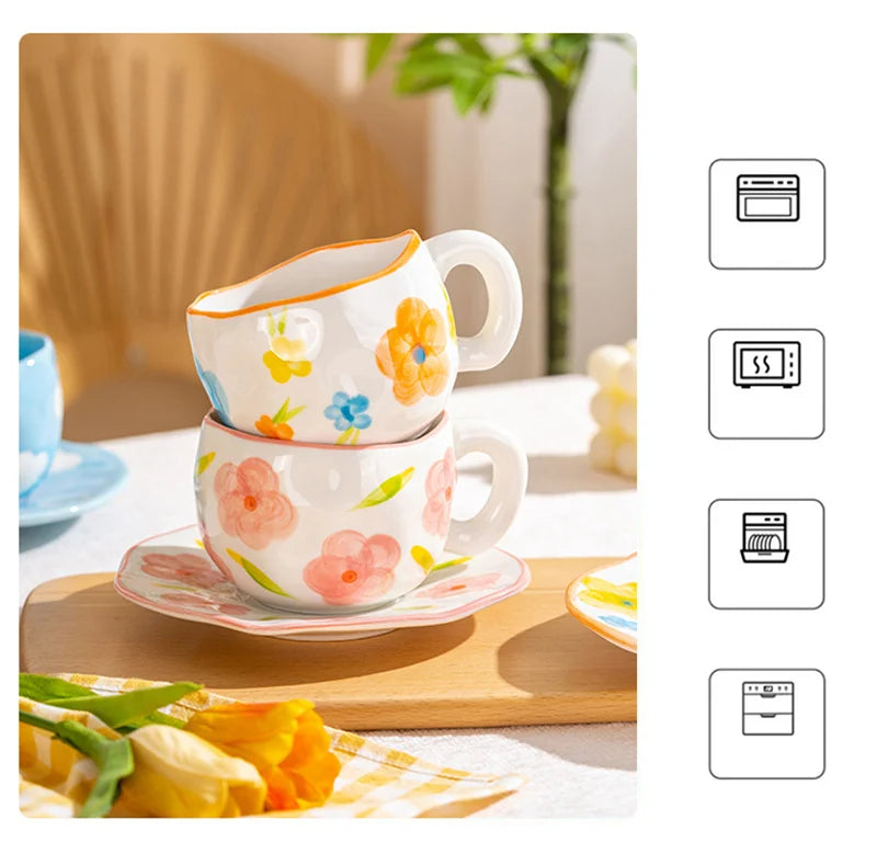 Hand Pinched Irregular Ceramic Patterned Mugs