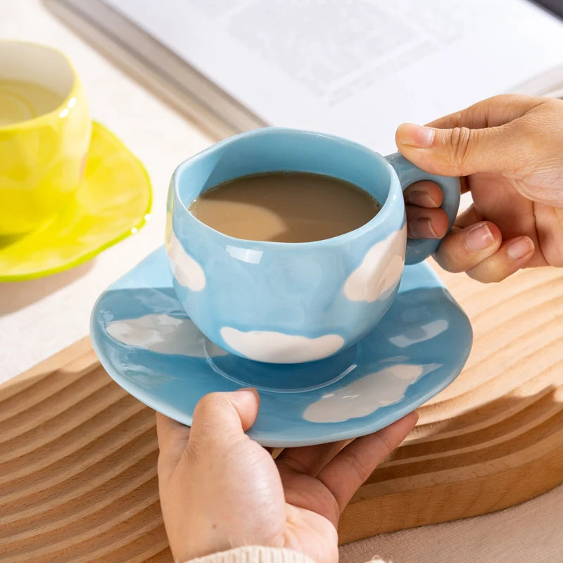 Hand Pinched Irregular Ceramic Patterned Mugs