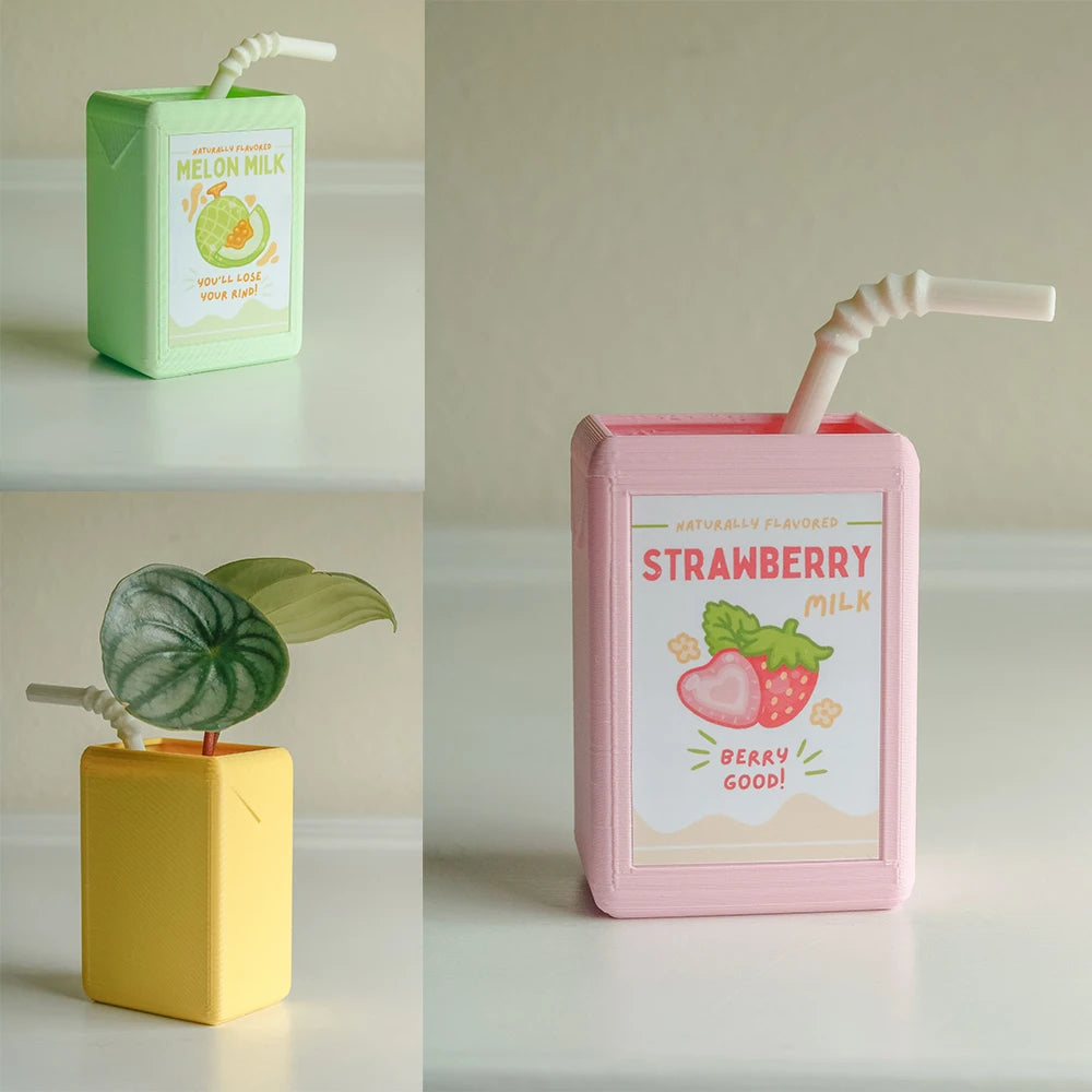 Vintage Juice Box Planters