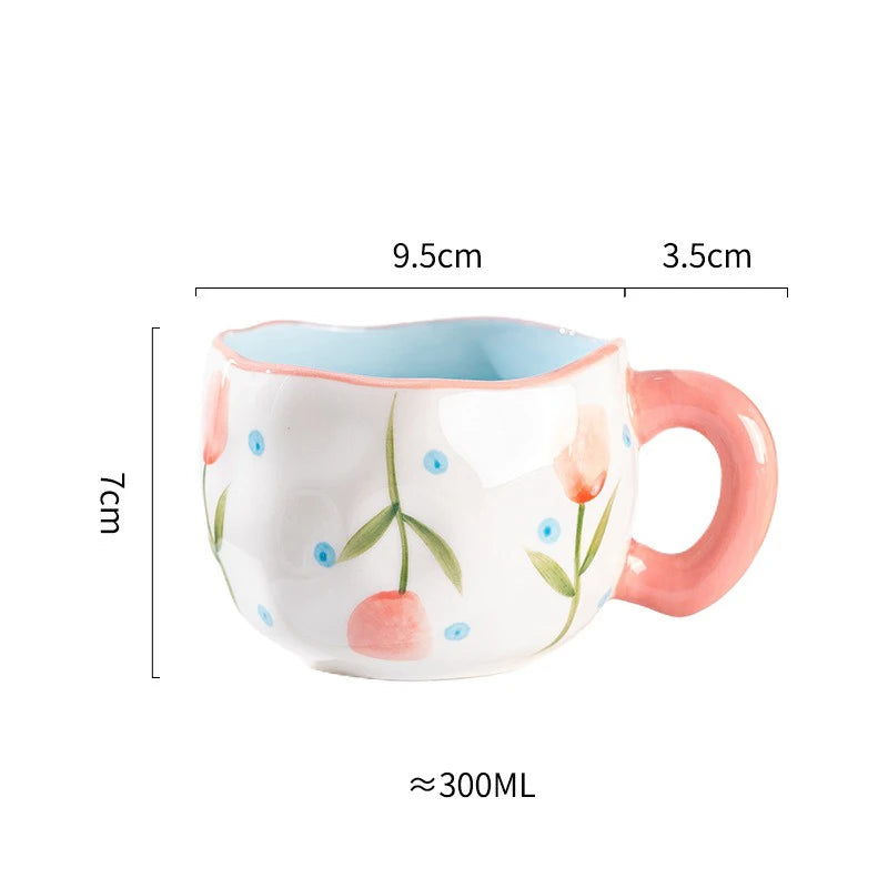 Hand Pinched Irregular Ceramic Patterned Mugs
