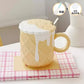 Ceramic Waffle Cone Mug With Lid & Spoon