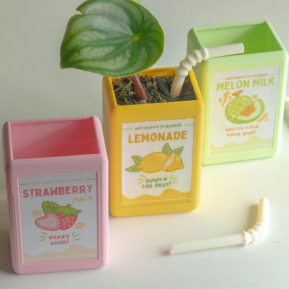 Vintage Juice Box Planters