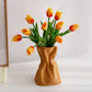 Crinkle Paper Bag Ceramic Vase
