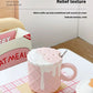 Ceramic Waffle Cone Mug With Lid & Spoon