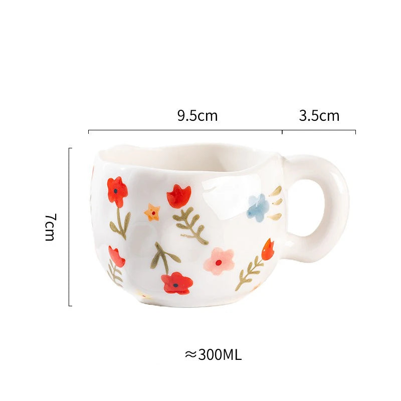 Hand Pinched Irregular Ceramic Patterned Mugs