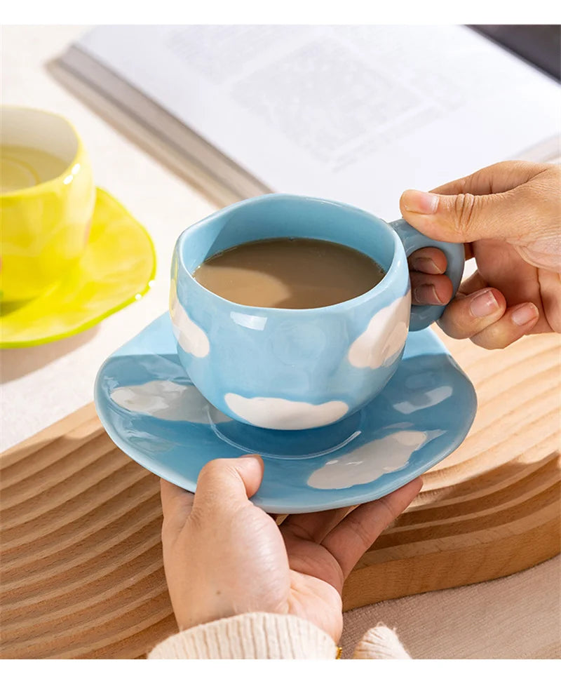 Hand Pinched Irregular Ceramic Patterned Mugs