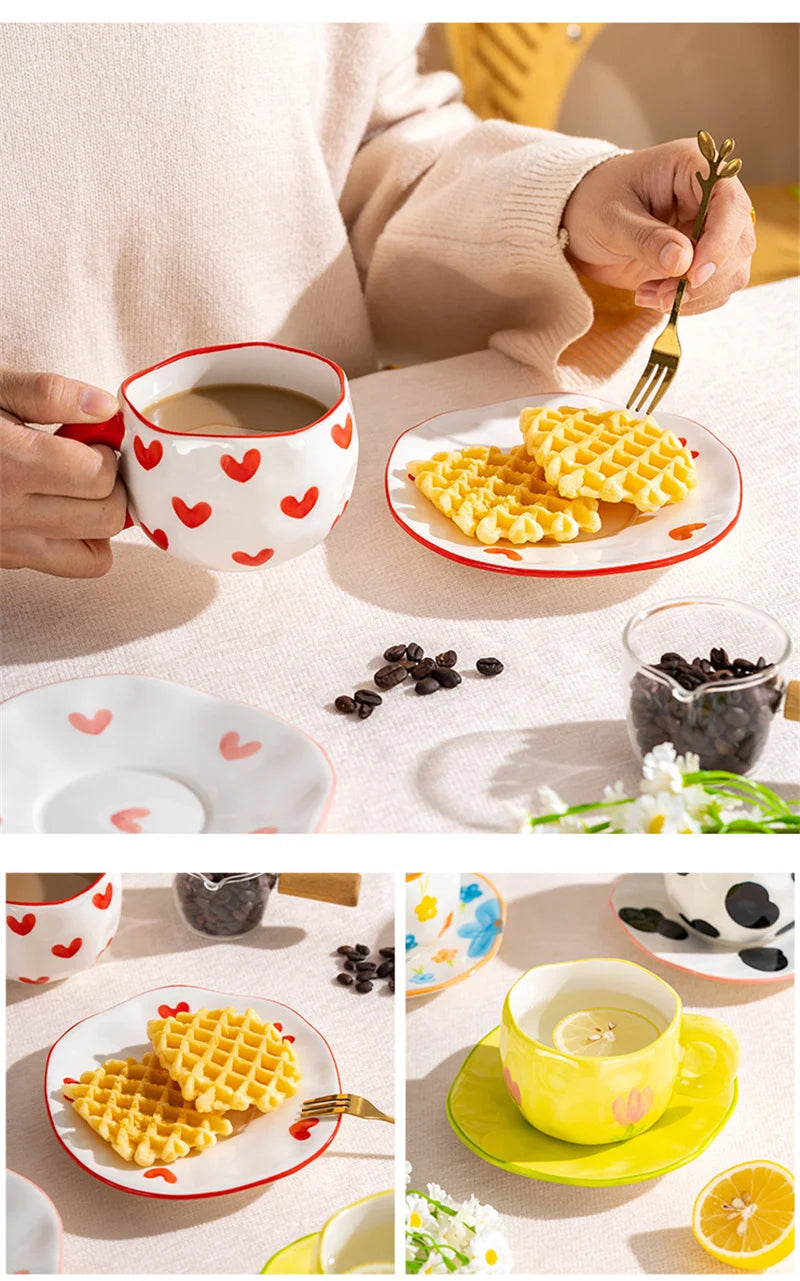 Hand Pinched Irregular Ceramic Patterned Mugs